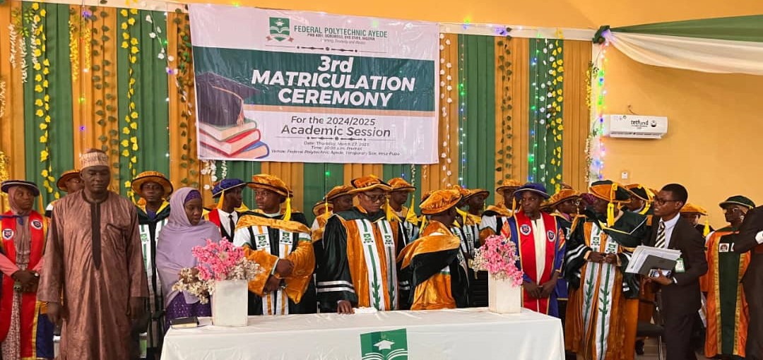 Federal Polytechnic Ayede admits 574 new students at 3rd matriculation ceremony