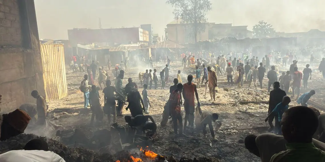 Fire engulfs Jos Terminus Market
