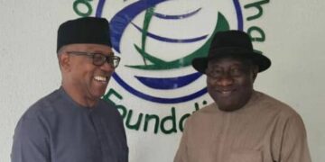 Peter Obi holds closed-door meeting with Jonathan in Abuja