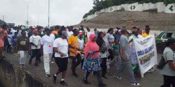Federal Medical Centre Abeokuta Aerobic Group marks world walking day with endurance walk