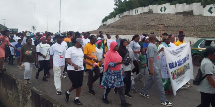 Federal Medical Centre Abeokuta Aerobic Group marks world walking day with endurance walk