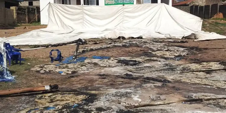 Hoodlums set African Democratic Congress secretariat ablaze in Ekiti state
