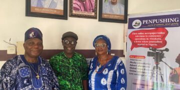 Owu High Chief, Baagbimo Michael Ogunseye, wife visit Penpushing Media corporate headquarters