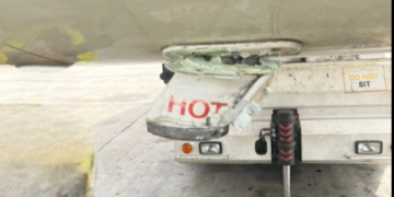 Jet blast damages aircraft at Lagos airport