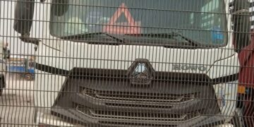 Lorry crashes into church premises in Anambra state, catches fire