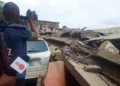 School children escape death as college building collapses