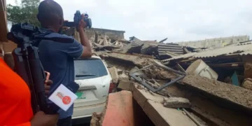 School children escape death as college building collapses