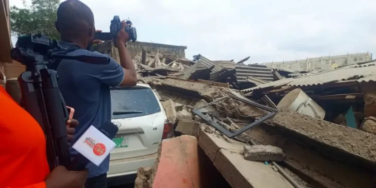 School children escape death as college building collapses