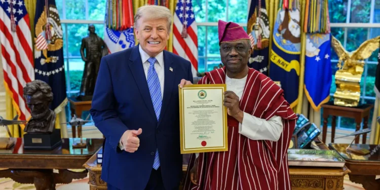 Kayode Aare presents letter of credence to Trump, assumes duty as Nigeria’s envoy to America