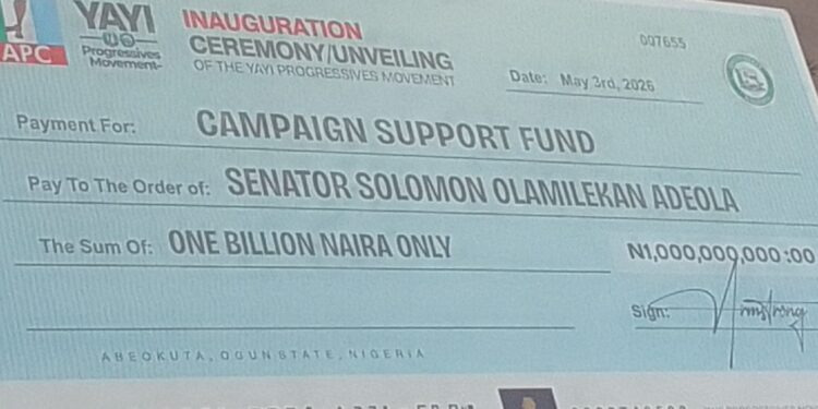 Yayi Progressives Movement presents ₦1billion campaign support, 27 vehicles for All Progressives Congress ahead of 2027 poll
