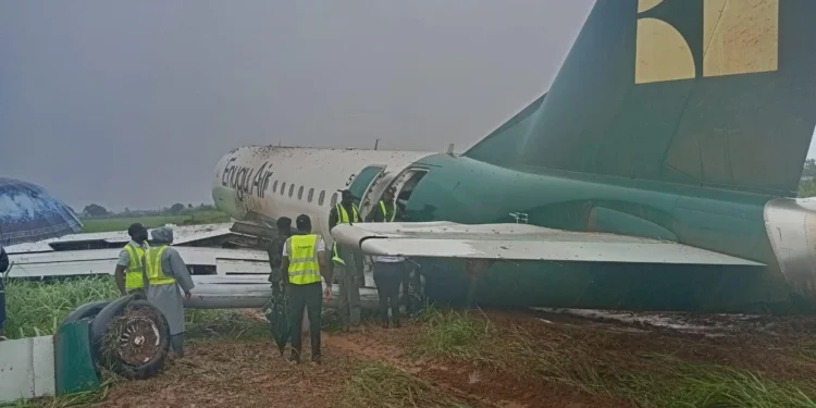 Enugu Air aircraft skids off runway at Benin airport