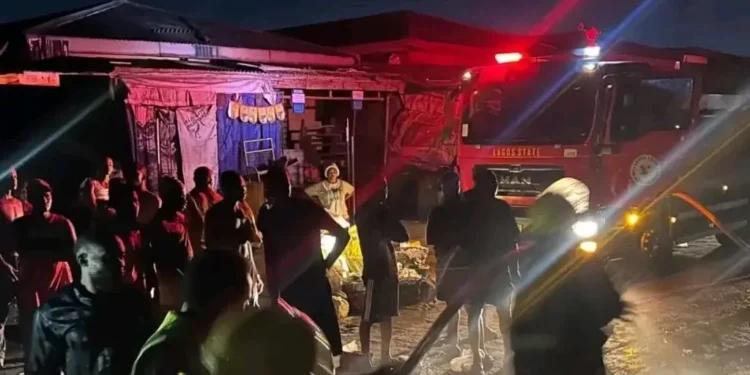 Fire destroys 17 shops in Lagos market