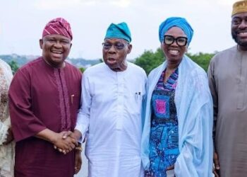 Softening the Gateway Titans: X-raying Senator Yayi’s big day with Obasanjo, Amosun