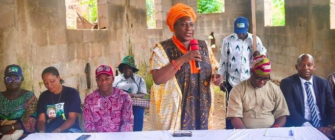 Iyabo Obasanjo takes campaign to door step of Yakoyo Area Community Development Council in Ojodu