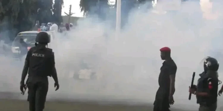 Police fire tear gas at pensioners protesting arrears in Lagos