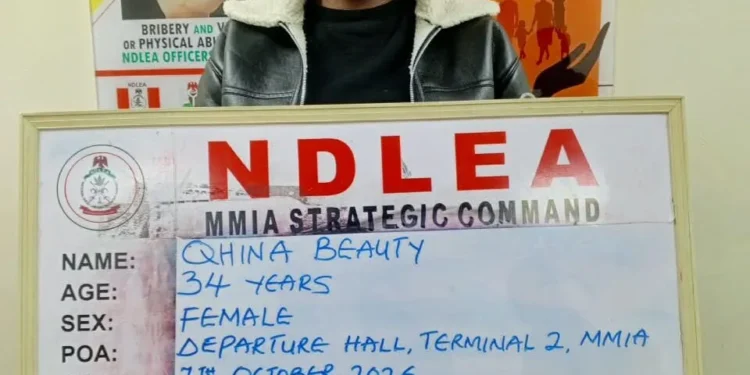 South African woman arrested with 36.65kilogramme cocaine at Lagos airport