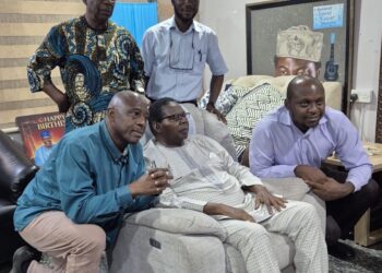 Professor Ojo Emmanuel Ademola visits Ebenezer Obey as music legends donates musical members to church